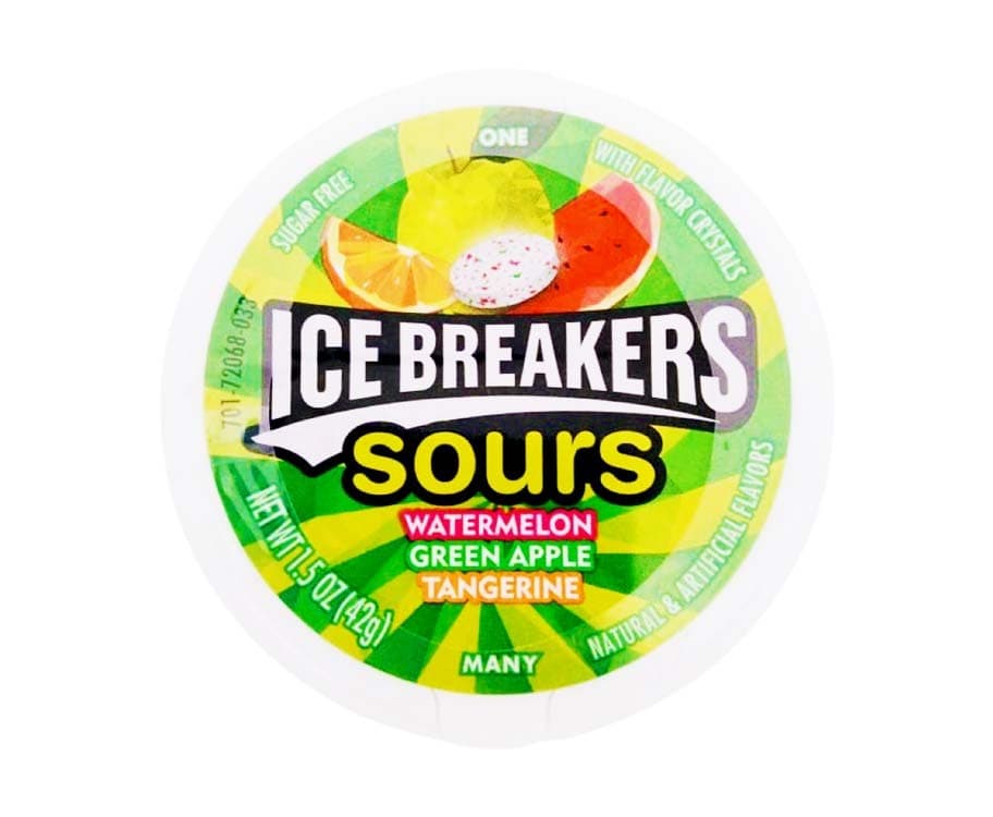 Ice Breakers Sours Water Melon Green Apple Tangerine 1.5oz (42g)