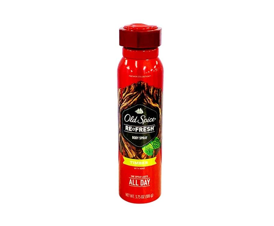 Old Spice Re-fresh Body Spray Timber with Mint 3.75oz (106g)