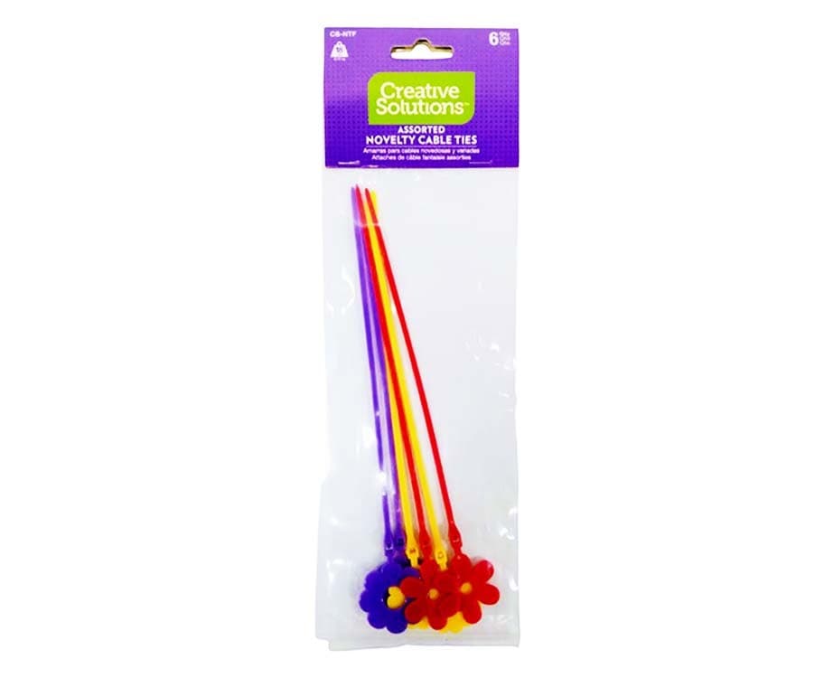 Creative Solutions Assorted Flower Cable Ties 6pcs.