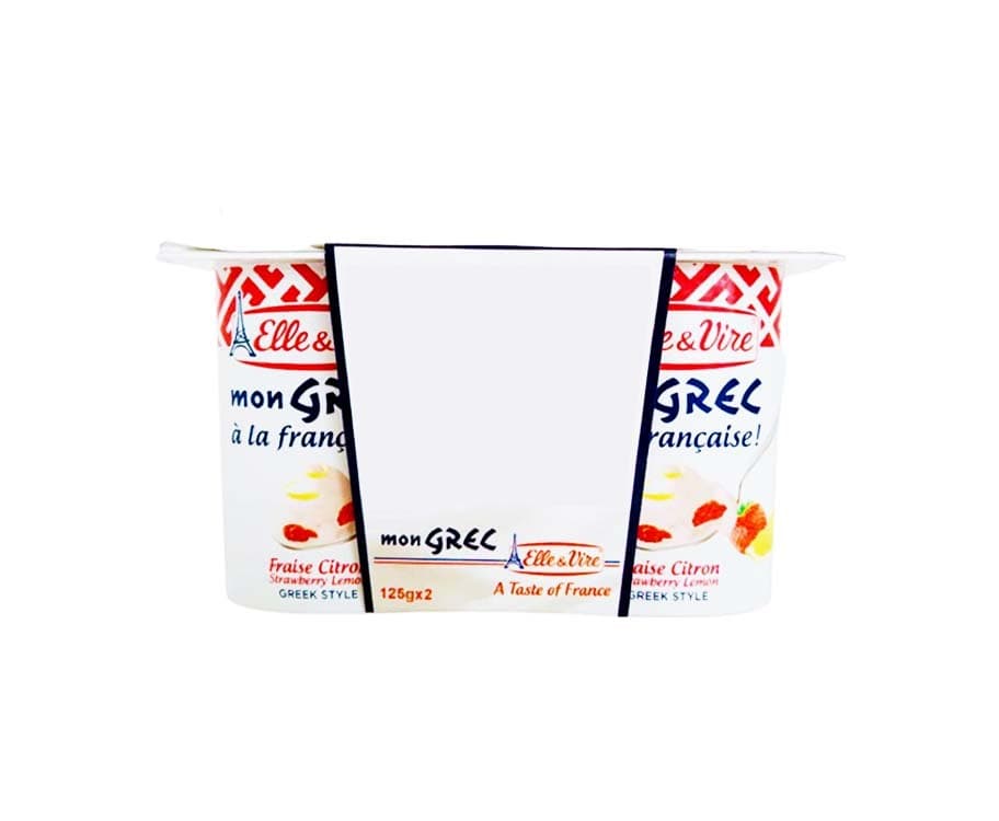 Elle & Vìre Strawberry Lemon Greek Style (2 Packs x 125g)