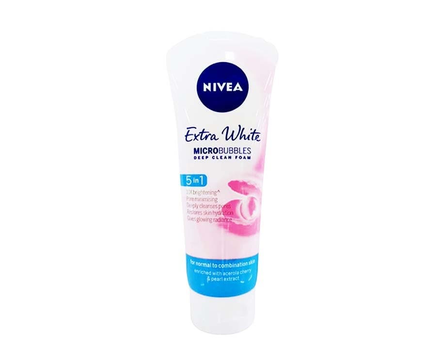 Nivea Extra White Microbubbles Deep Clean Foam For Normal to Combination Skin 100g