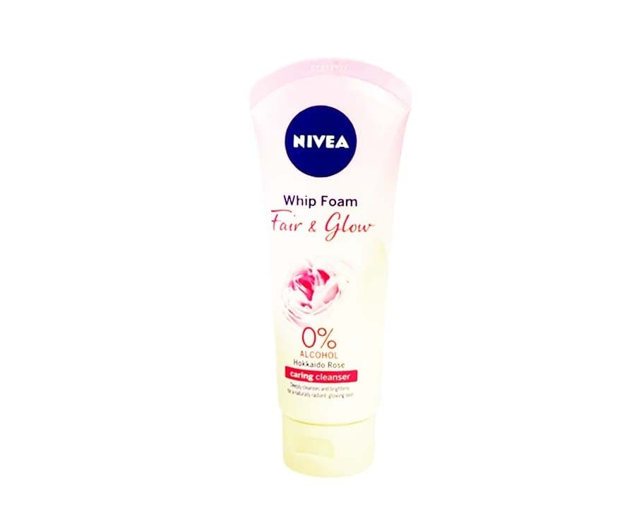 Nivea Whip Foam Fair & Glow 0% Alcohol Hokkaido Rose Caring Cleanser 100mL