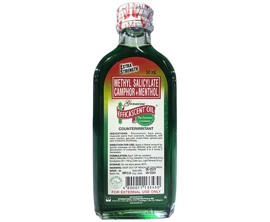 Methyl Salicylate Camphor+Menthol Extra Strength Genuine Efficascent Oil Counterirritant 50mL