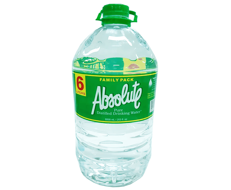 Absolute Pure Distilled Drinking Water Family Pack 6L