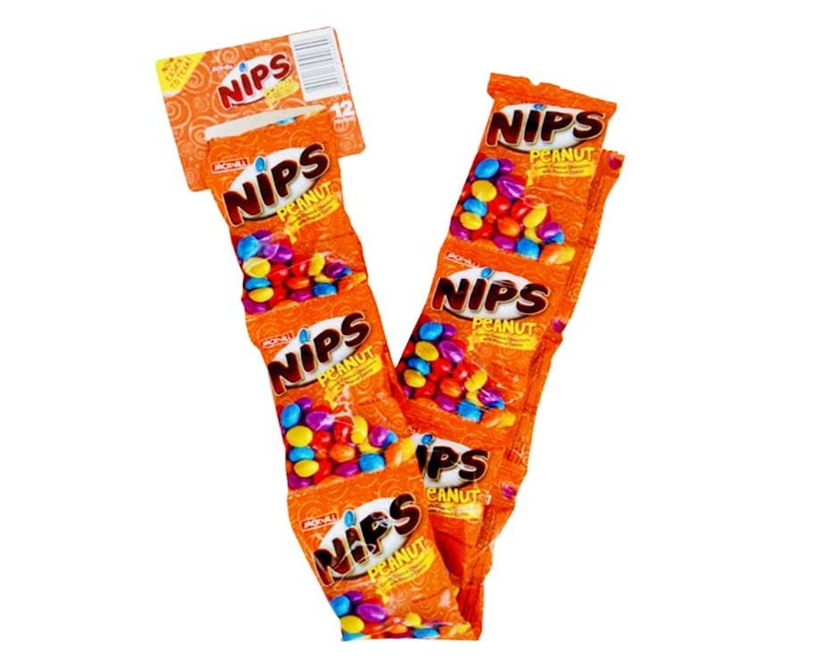 Jack 'n Jill Nips Peanut Chocolate Coated Candy (12 Packs x 14g)
