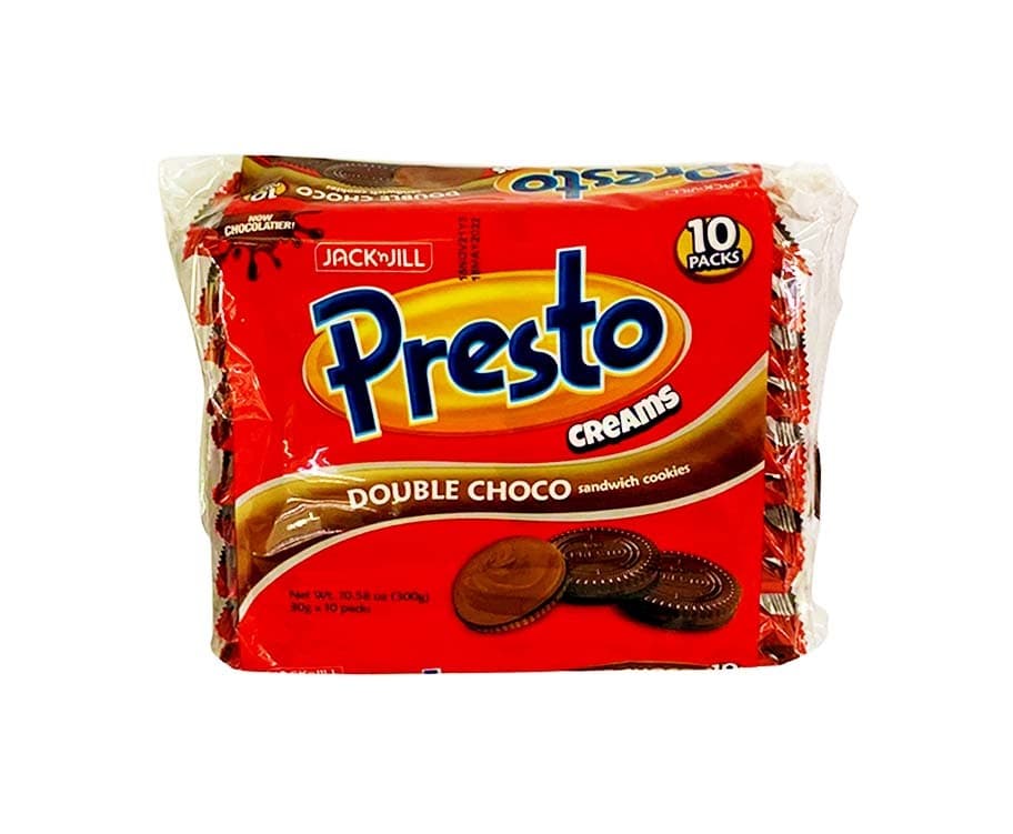 Jack 'n Jill Presto Creams Double Choco Sandwich Cookies (10 Packs x 30g) 300g