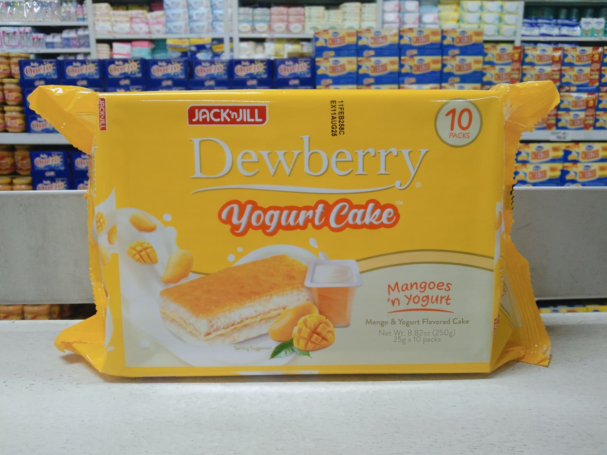Jack 'n Jill Dewberry Yogurt Cake Mango & Yogurt Flavored Cake (10 Packs x 25g) 250g