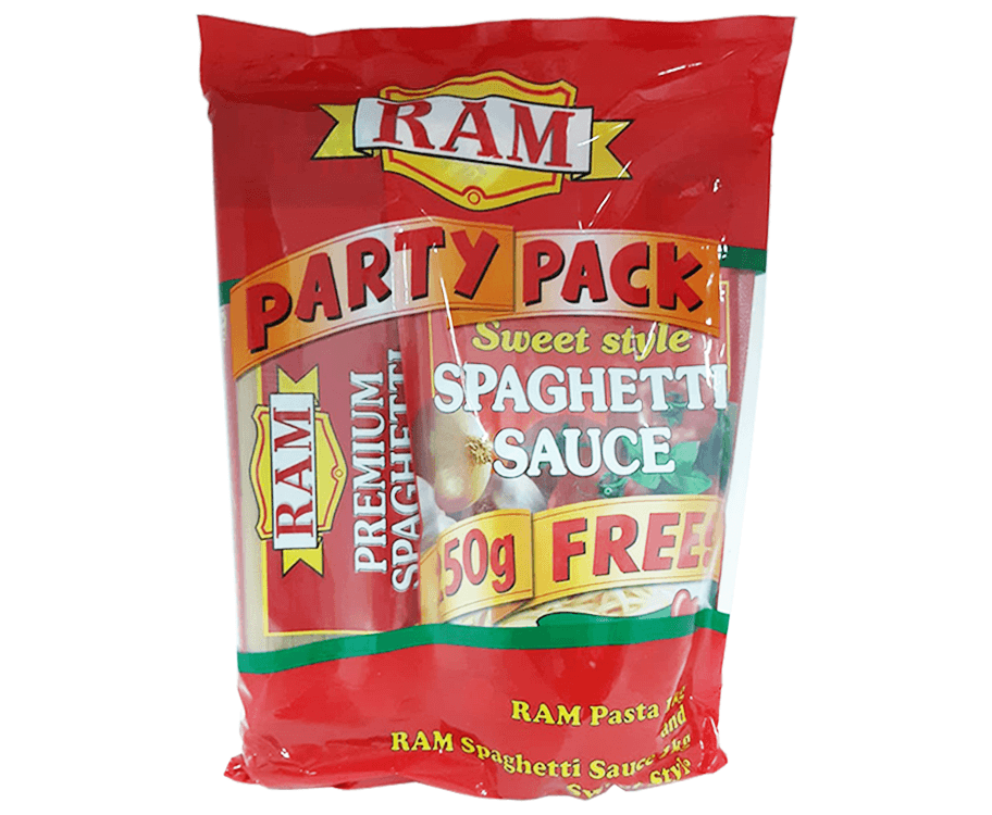 RAM Sweet Style Spaghetti Pasta 1kg and RAM Spaghetti Sauce Party Pack 1kg