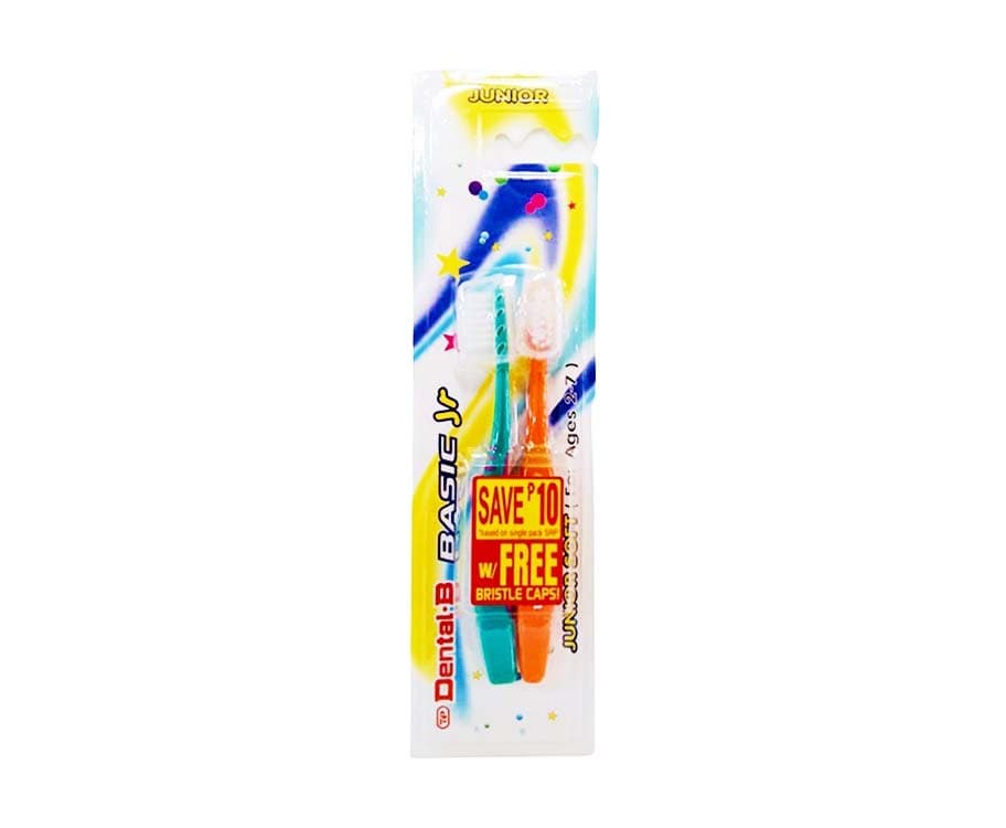 Dental-B Basic Junior Soft with Free Bristle Caps (For Ages 2-7) 2 Pieces