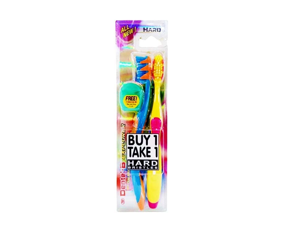 Dental-B Explorer Hard Bristles Toothbrush 2 Pieces + Free Dental Floss