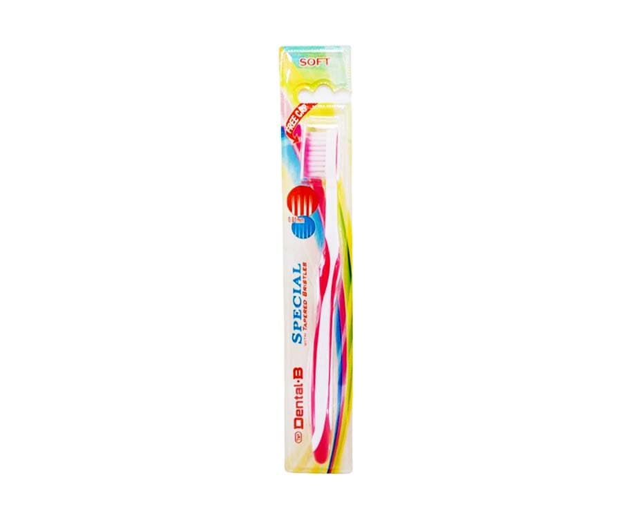 Dental-B Special with Tapered Bristles + Free Cap Pink