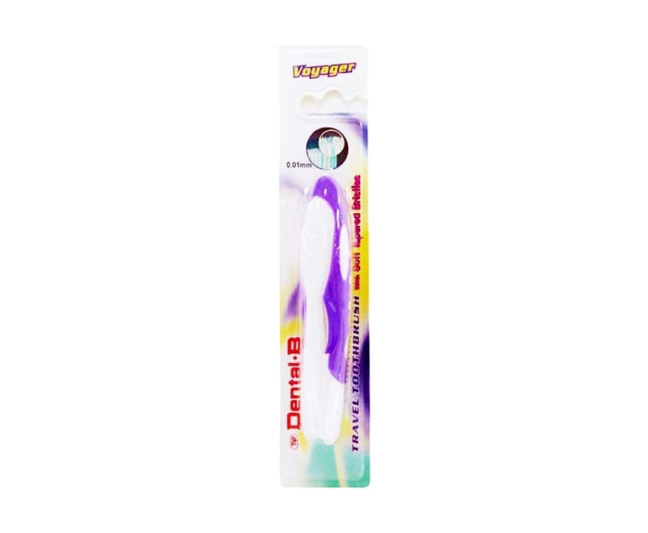 Dental-B Voyager Travel Toothbrush with Soft Tapered Bristles Purple