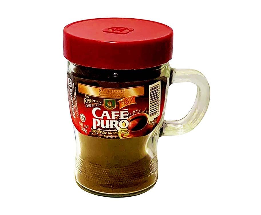 Café Puro 100% Pure Instant Coffee All Natural Regency Coffee Cup 50g