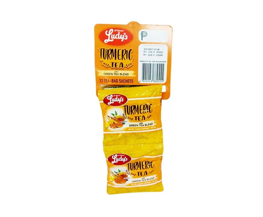 Ludy's Turmeric Tea with Green Tea Blend (12 Tea-Bag Sachets x 2g)
