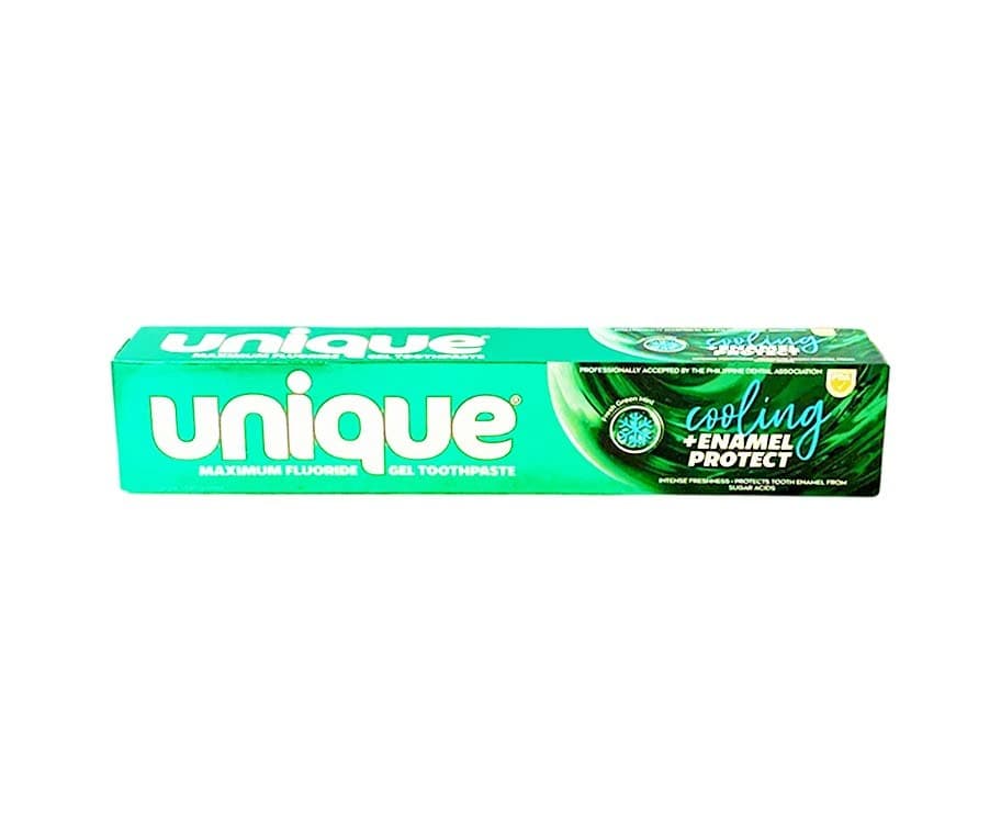 Unique Maximum Flouride Gel Toothpaste Fresh Green Mint Cooling + Enamel Protect 150mL (198g)