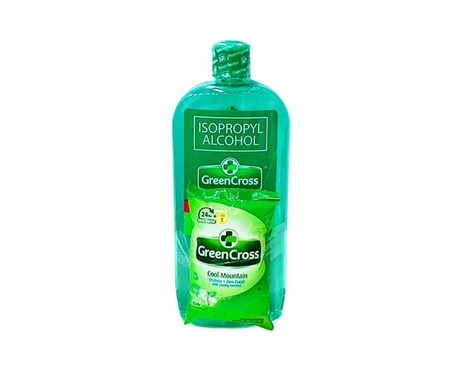 Green Cross Isopropyl Alcohol 70% Solution Antiseptic Disinfectant Hypoallergenic with Moisturizer 500mL