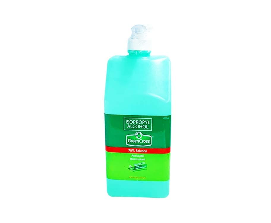 Green Cross Isopropyl Alcohol 70% Solution Antiseptic Disinfectant Hypoallergenic with Moisturizer 1000mL