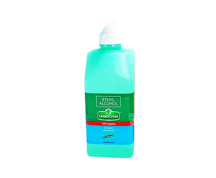 Green Cross Ethyl Alcohol 70% Solution Antiseptic Disinfectant Hypoallergenic with Moisturizer 500mL