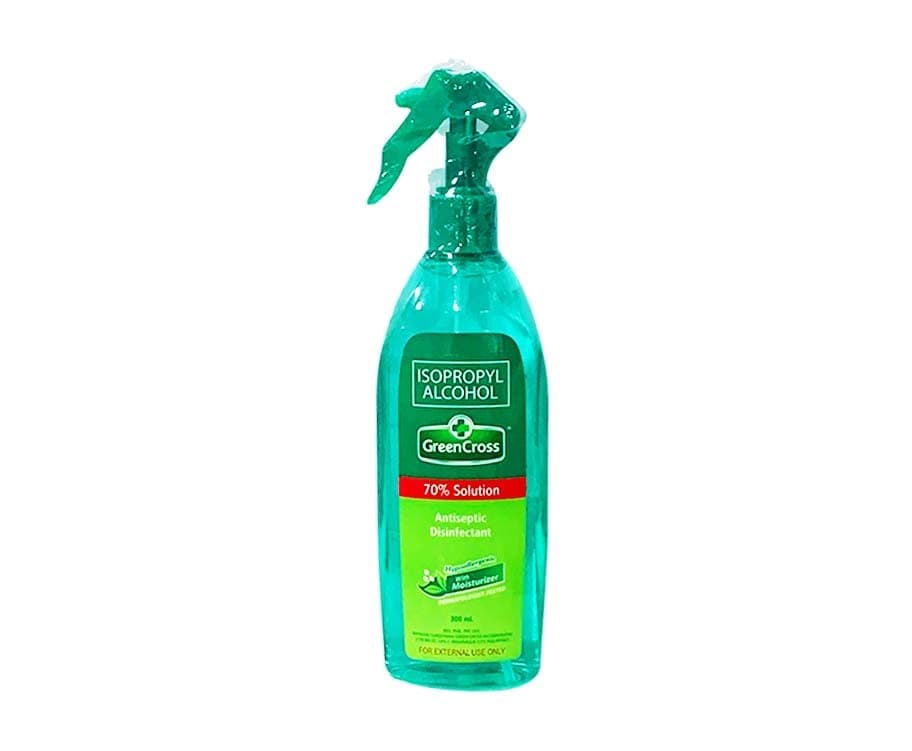 Green Cross Isopropyl Alcohol 70% Solution Antiseptic Disinfectant Hypoallergenic with Moisturizer 300mL