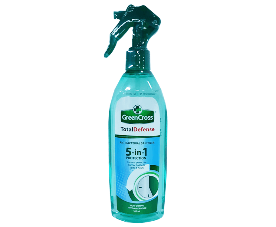 Green Cross Total Defense Antibacterial Sanitizer 5-in-1 Protection Non-Drying Hypoallergenic 300mL