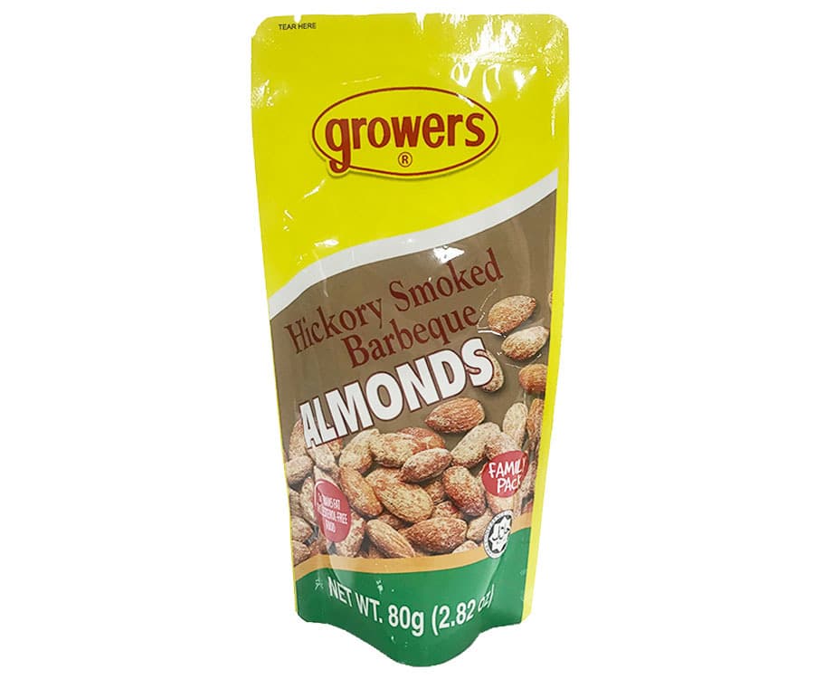 Growers Hickory Smoked Barbeque Almonds Family Pack 80g