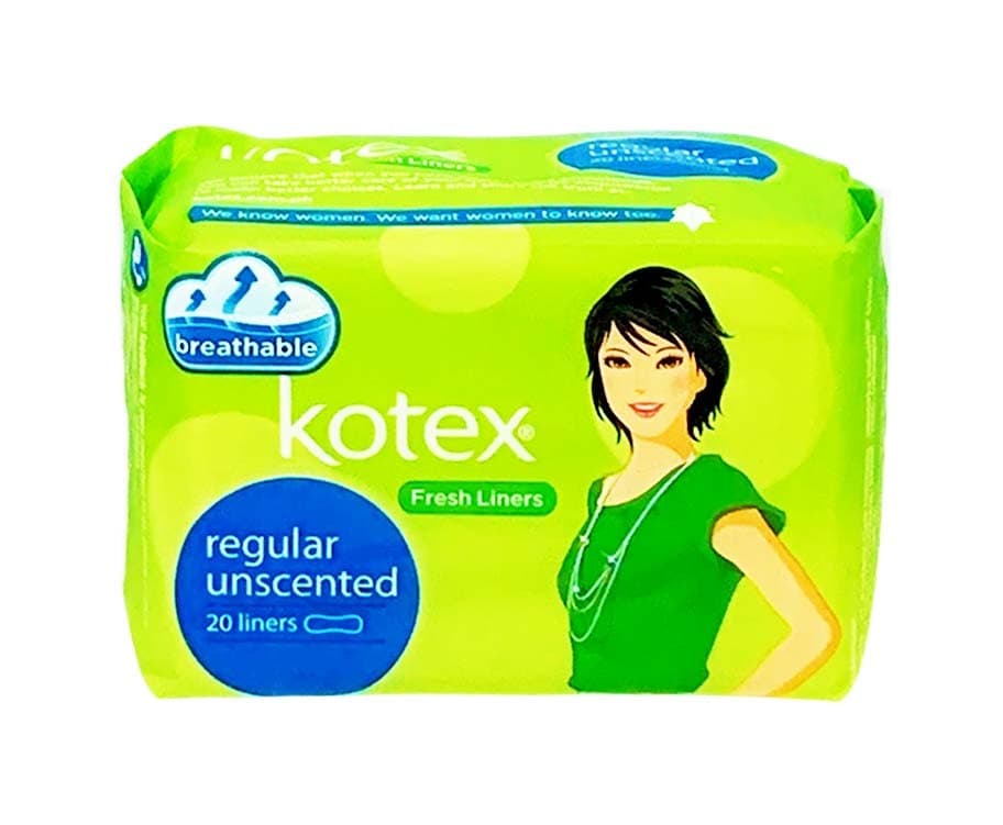 Kotex Breathable Fresh Liners Regular Unscented 20 Liners