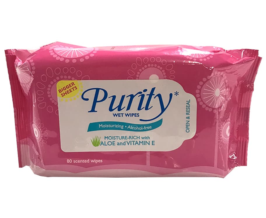 Purity Wet Wipes Moisture-Rich With Aloe & Vitamin E 80 Scented Wipes