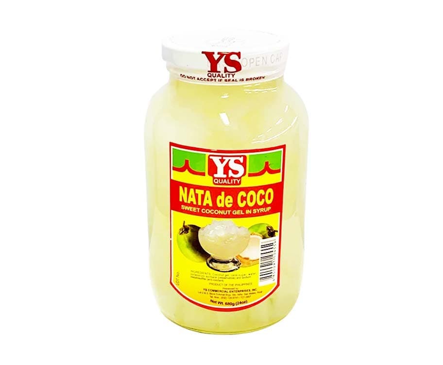 YS Nata De Coco Sweet Coconut Gel in Syrup White 24oz (680g)
