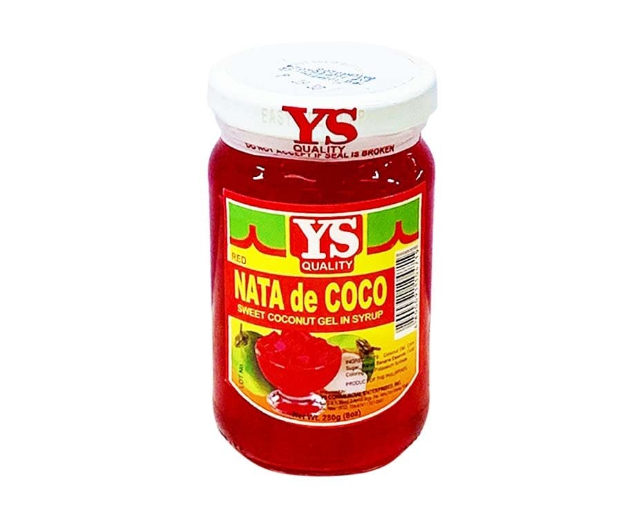 YS Nata De Coco Sweet Coconut Gel in Syrup Red 8oz (280g)