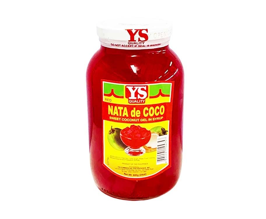 YS Nata De Coco Sweet Coconut Gel In Syrup Red 24oz (680g)