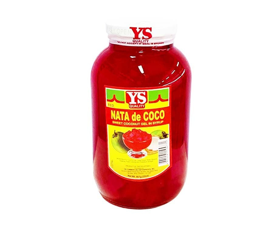 YS Nata de Coco Sweet Coconut Gel in Syrup Red 32oz (907g)
