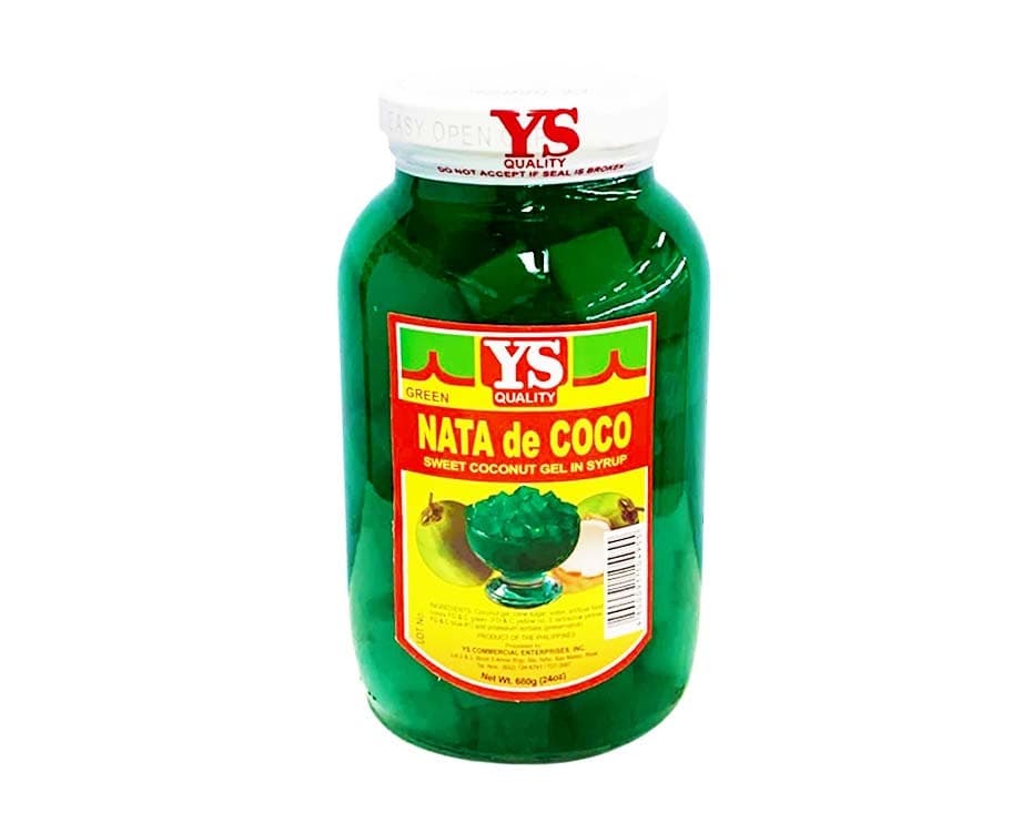 YS Nata De Coco Sweet Coconut Gel In Syrup Green 24oz (680g)