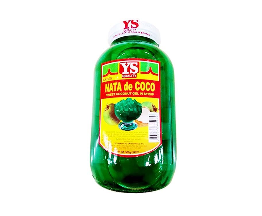 YS Nata De Coco Sweet Coconut Gel in Syrup Green 32oz (907g)