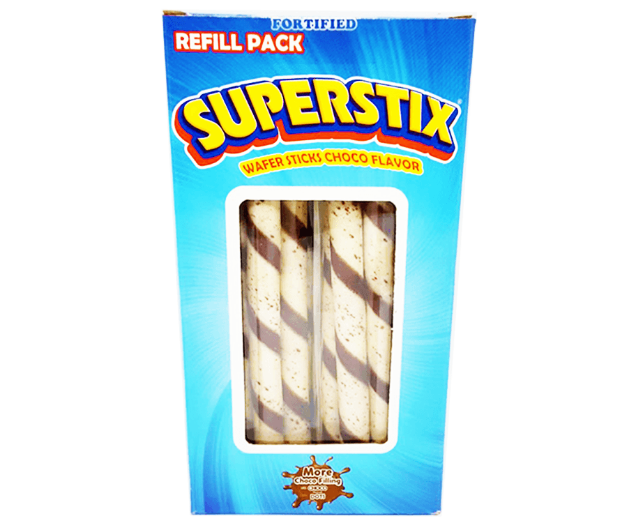 Superstix Wafer Sticks Choco Flavor Refill Pack (2 Packs x 20 Pieces Each) 256g