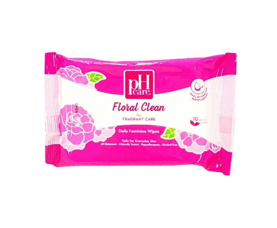 pH Care Floral Clean for Fragrant Care Daily Feminine Wipes 10 Gentle Wipes
