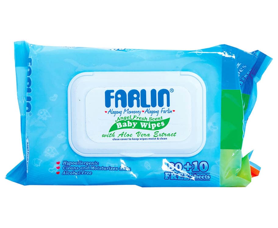 Farlin Baby Wipes Angel Fresh Scent with Aloe Vera Extract 80 + 10 Free Sheets