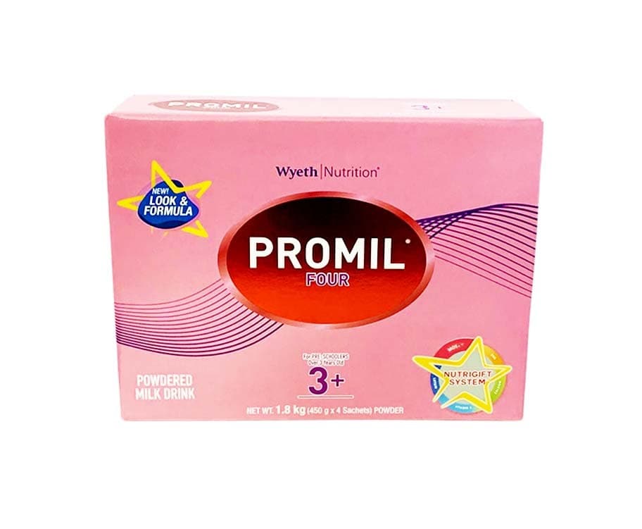 Wyeth Nutrition Promil Four Powdered Milk Drink For Pre-School Over 3 Years Old (4 Packs x 450g) 1.8kg