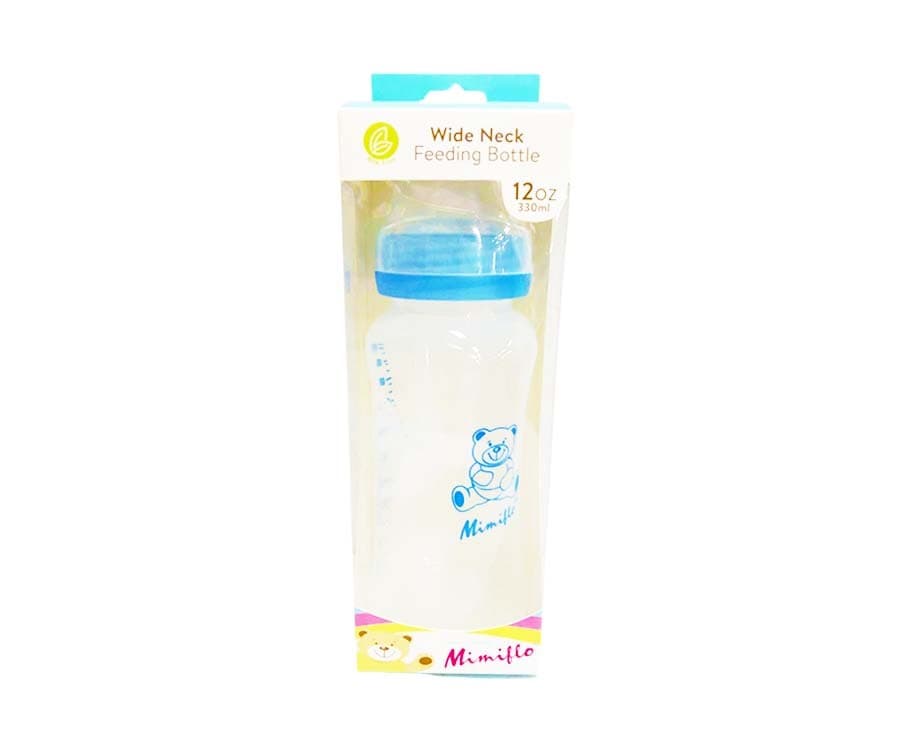 Mimiflo Wide Neck Feeding Bottle Blue 12oz 330mL