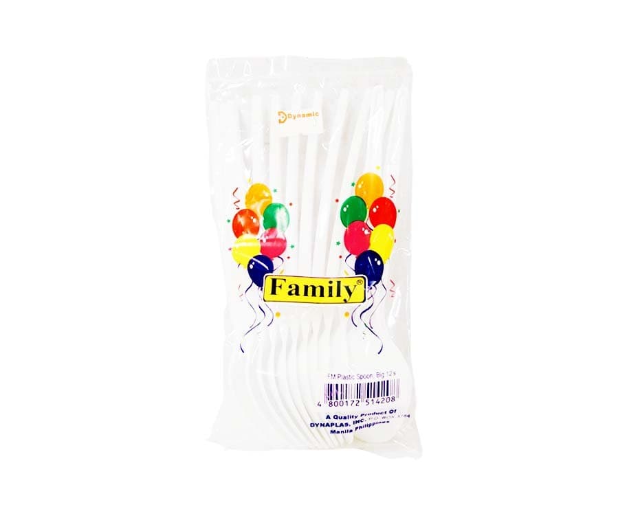 Family Plastic Spoon Big 12 Pieces