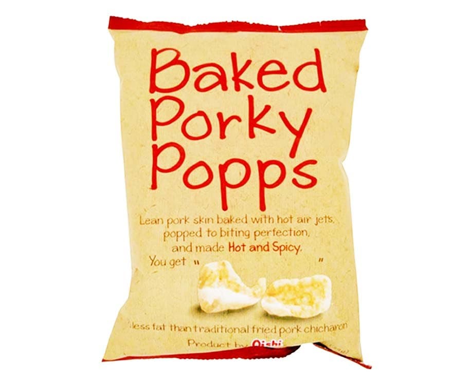 Oishi Baked Porky Popps Hot & Spicy 34g