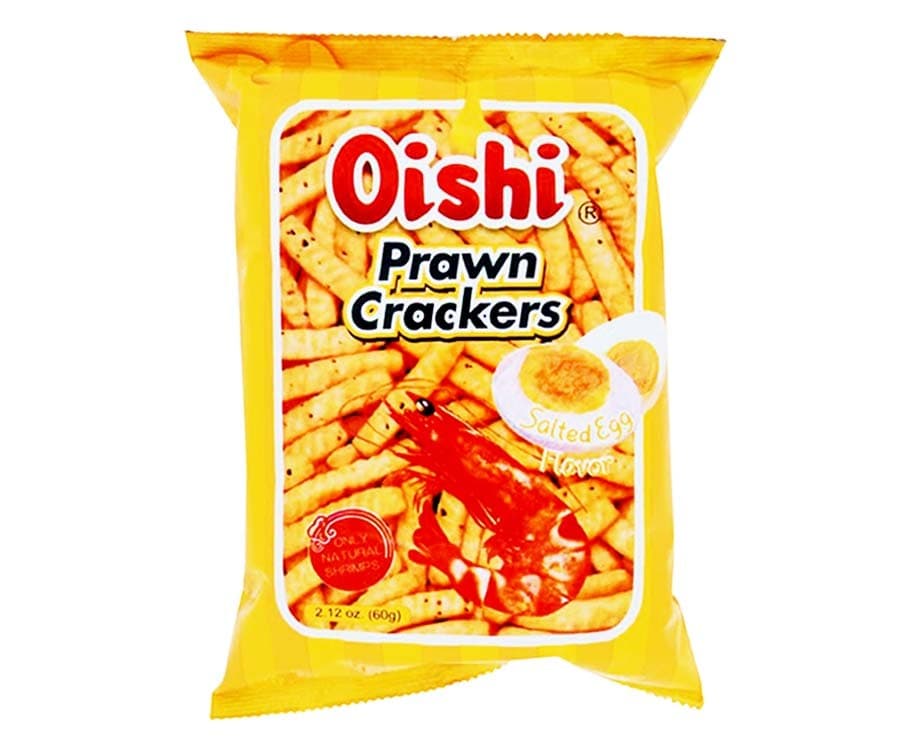 Oishi Prawn Crackers Salted Egg Flavor 60g
