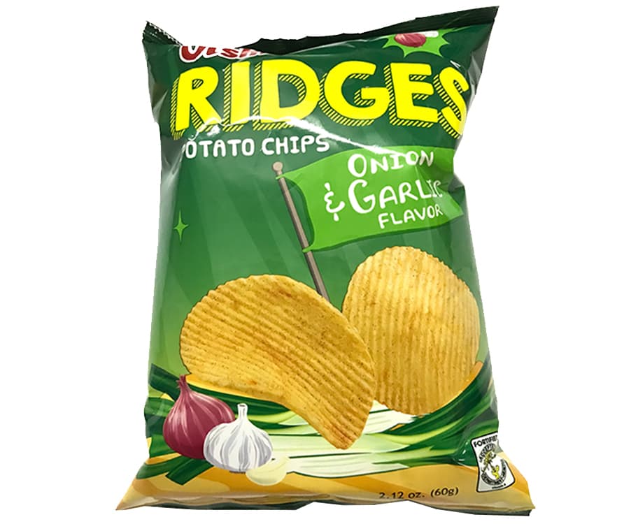 Oishi Ridges Potato Chips Onion & Garlic Flavor 60g