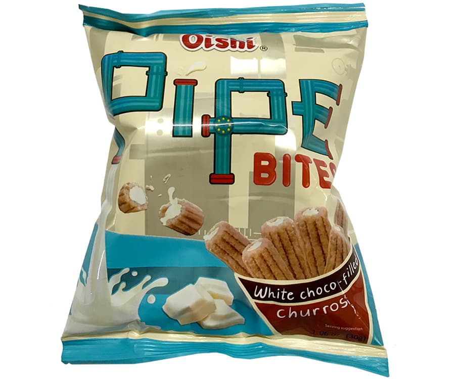 Oishi Pipe Bites White Choco-Filled Churros 30g