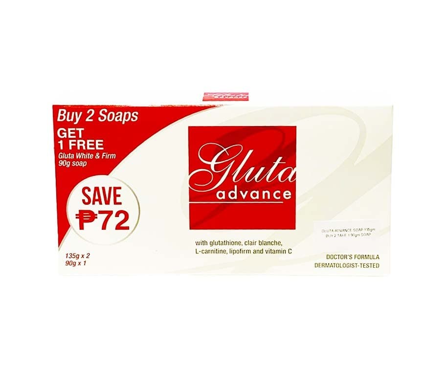 Gluta Advance White & Firm Soap (2 Packs x 135g + 1 Pack 90g)