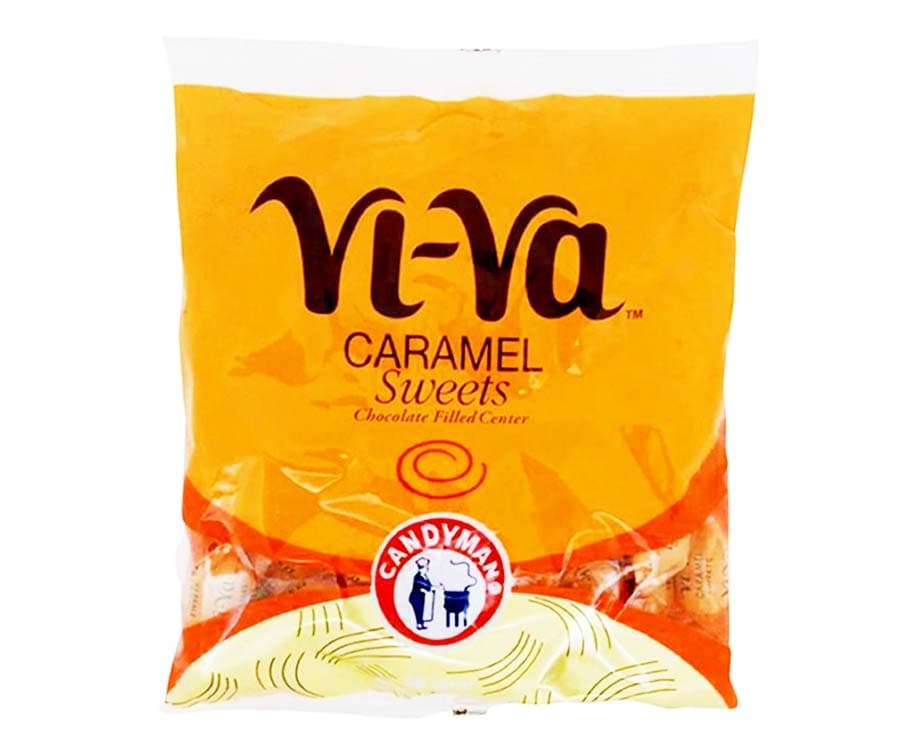 Candyman Vi-Va Caramel Sweets Chocolate Filled Center 50 Pieces 230g