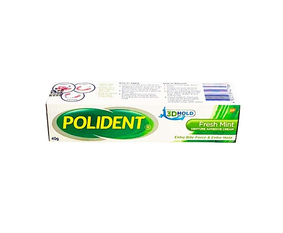Polident Denture Adhesive Cream Fresh Mint 40g