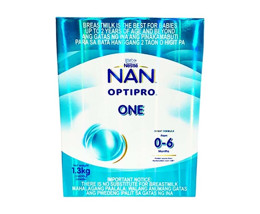 Nestlé NAN OptiPro One Infant Formula From 0-6 Months Powder (2 Packs x 650g) 1.3kg