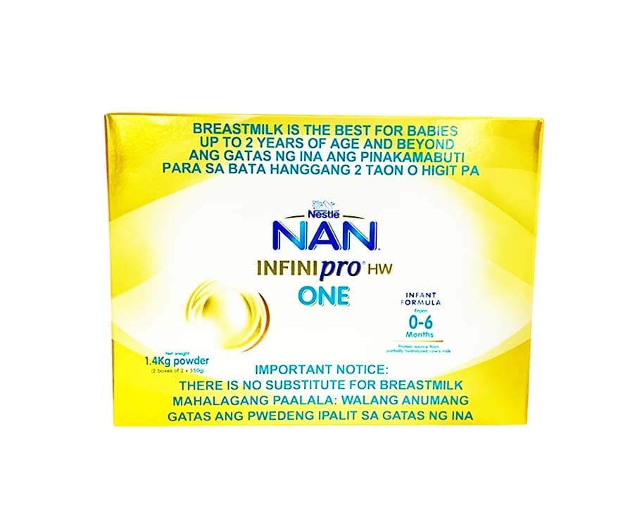 Nestlé NAN InfiniPro HW One Infant Formula From 0-6 Months Powder (2 Boxes of 2 x 350g) 1.4kg