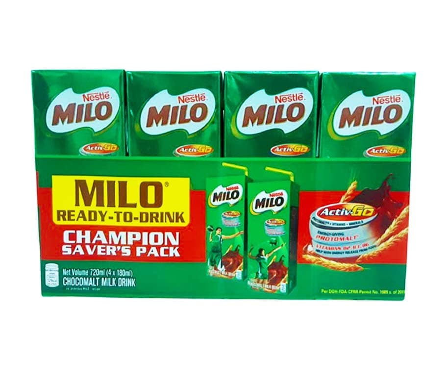 Milo Ready-To-Drink Champion Saver's Pack (4 Packs x 180mL)