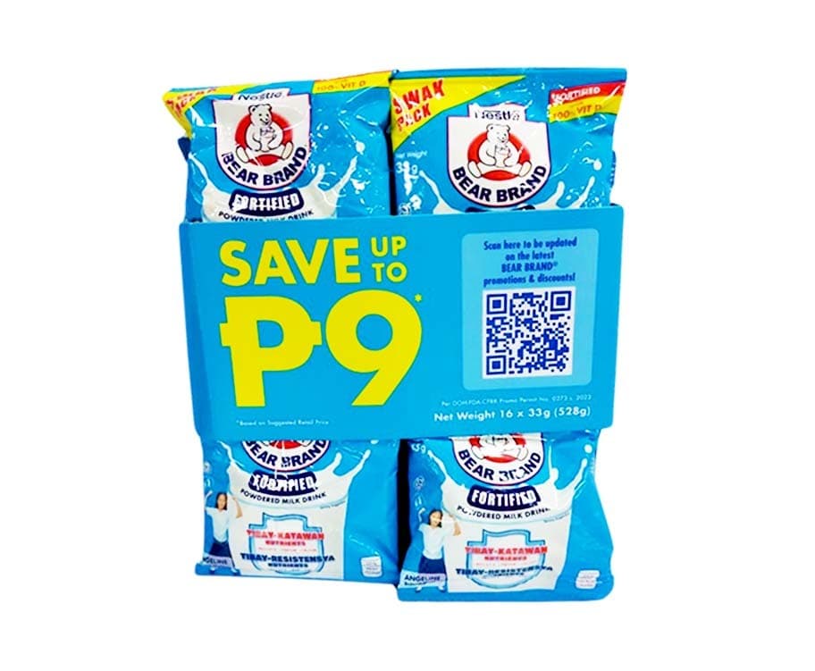 Nestlé Bear Brand Fortified Powdered Milk Drink (16 Packs x 33g) 528g